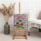 Haiti Christmas Canvas Wall Art Blue Red Yellow Xmas Santa Sleigh and Coat of Arms - African Pride