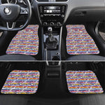 Haiti Christmas Car Mats Blue Red Yellow Xmas Santa Sleigh and Coat of Arms - African Pride