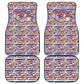 Haiti Christmas Car Mats Blue Red Yellow Xmas Santa Sleigh and Coat of Arms - African Pride