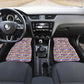 Haiti Christmas Car Mats Blue Red Yellow Xmas Santa Sleigh and Coat of Arms - African Pride