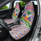 Haiti Christmas Car Seat Cover Blue Red Yellow Xmas Santa Sleigh and Coat of Arms - African Pride