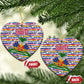 Haiti Christmas Ceramic Ornament Blue Red Yellow Xmas Santa Sleigh and Coat of Arms - African Pride