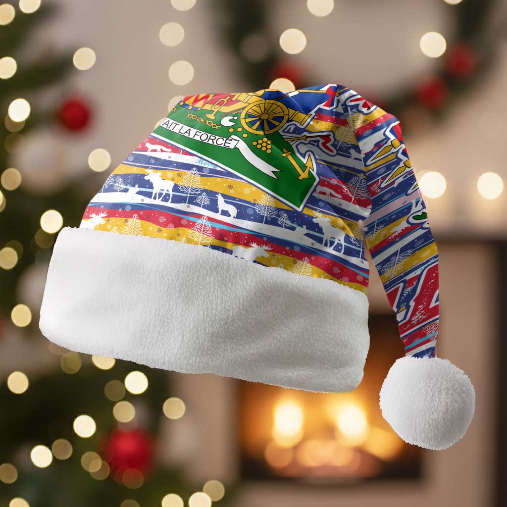 Haiti Christmas Santa Hat Blue Red Yellow Xmas Santa Sleigh and Coat of Arms - African Pride