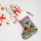 Haiti Christmas Stocking Blue Red Yellow Xmas Santa Sleigh and Coat of Arms - African Pride