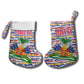 Haiti Christmas Stocking Blue Red Yellow Xmas Santa Sleigh and Coat of Arms - African Pride