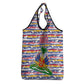 Haiti Christmas Grocery Bag Blue Red Yellow Xmas Santa Sleigh and Coat of Arms - African Pride