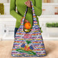 Haiti Christmas Grocery Bag Blue Red Yellow Xmas Santa Sleigh and Coat of Arms - African Pride