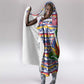 Haiti Christmas Hooded Blanket Blue Red Yellow Xmas Santa Sleigh and Coat of Arms - African Pride