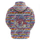 Haiti Christmas Hoodie Blue Red Yellow Xmas Santa Sleigh and Coat of Arms - African Pride