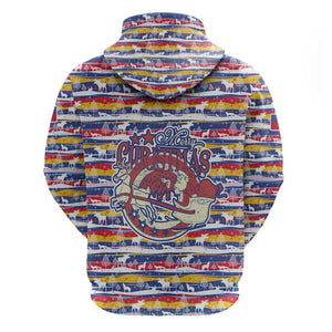 Haiti Christmas Hoodie Blue Red Yellow Xmas Santa Sleigh and Coat of Arms - African Pride