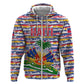 Haiti Christmas Hoodie Blue Red Yellow Xmas Santa Sleigh and Coat of Arms - African Pride