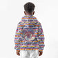 Haiti Christmas Kid Hoodie Blue Red Yellow Xmas Santa Sleigh and Coat of Arms - African Pride