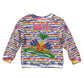 Haiti Christmas Kid Ugly Christmas Sweater Blue Red Yellow Xmas Santa Sleigh and Coat of Arms - African Pride
