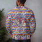 Haiti Christmas Ugly Christmas Sweater Blue Red Yellow Xmas Santa Sleigh and Coat of Arms - African Pride