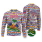 Haiti Christmas Ugly Christmas Sweater Blue Red Yellow Xmas Santa Sleigh and Coat of Arms - African Pride