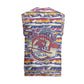 Haiti Christmas Knitted V-Neck Vest Blue Red Yellow Xmas Santa Sleigh and Coat of Arms - African Pride