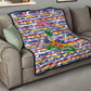 Haiti Christmas Quilt Blue Red Yellow Xmas Santa Sleigh and Coat of Arms - African Pride