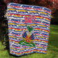 Haiti Christmas Quilt Blue Red Yellow Xmas Santa Sleigh and Coat of Arms - African Pride