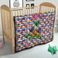Haiti Christmas Quilt Blue Red Yellow Xmas Santa Sleigh and Coat of Arms - African Pride