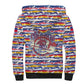 Haiti Christmas Sherpa Hoodie Blue Red Yellow Xmas Santa Sleigh and Coat of Arms - African Pride