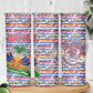 Haiti Christmas Skinny Tumbler Blue Red Yellow Xmas Santa Sleigh and Coat of Arms - African Pride