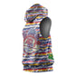 Haiti Christmas Sleeveless Hoodie Blue Red Yellow Xmas Santa Sleigh and Coat of Arms - African Pride