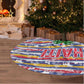 Haiti Christmas Tree Skirt Blue Red Yellow Xmas Santa Sleigh and Coat of Arms - African Pride