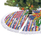 Haiti Christmas Tree Skirt Blue Red Yellow Xmas Santa Sleigh and Coat of Arms - African Pride