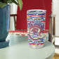Haiti Christmas Tumbler Cup Blue Red Yellow Xmas Santa Sleigh and Coat of Arms - African Pride
