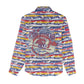 Haiti Christmas Women Casual Shirt Blue Red Yellow Xmas Santa Sleigh and Coat of Arms - African Pride