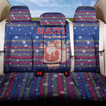 Haiti Christmas Back Car Seat Cover Blue Red Xmas Santa Snowflake and Map - African Pride