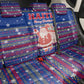 Haiti Christmas Back Car Seat Cover Blue Red Xmas Santa Snowflake and Map - African Pride