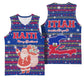 Haiti Christmas Basketball Jersey Blue Red Xmas Santa Snowflake and Map - African Pride