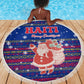 Haiti Christmas Beach Blanket Blue Red Xmas Santa Snowflake and Map - African Pride