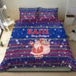 Haiti Christmas Bedding Set Blue Red Xmas Santa Snowflake and Map - African Pride