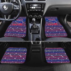 Haiti Christmas Car Mats Blue Red Xmas Santa Snowflake and Map - African Pride
