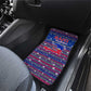 Haiti Christmas Car Mats Blue Red Xmas Santa Snowflake and Map - African Pride