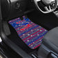 Haiti Christmas Car Mats Blue Red Xmas Santa Snowflake and Map - African Pride