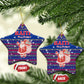 Haiti Christmas Ceramic Ornament Blue Red Xmas Santa Snowflake and Map - African Pride
