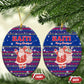 Haiti Christmas Ceramic Ornament Blue Red Xmas Santa Snowflake and Map - African Pride