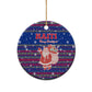 Haiti Christmas Ceramic Ornament Blue Red Xmas Santa Snowflake and Map - African Pride