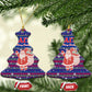 Haiti Christmas Ceramic Ornament Blue Red Xmas Santa Snowflake and Map - African Pride