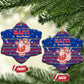 Haiti Christmas Ceramic Ornament Blue Red Xmas Santa Snowflake and Map - African Pride