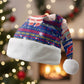Haiti Christmas Santa Hat Blue Red Xmas Santa Snowflake and Map - African Pride