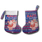 Haiti Christmas Stocking Blue Red Xmas Santa Snowflake and Map - African Pride