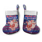 Haiti Christmas Stocking Blue Red Xmas Santa Snowflake and Map - African Pride