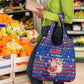 Haiti Christmas Grocery Bag Blue Red Xmas Santa Snowflake and Map - African Pride