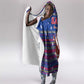 Haiti Christmas Hooded Blanket Blue Red Xmas Santa Snowflake and Map - African Pride