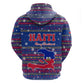 Haiti Christmas Hoodie Blue Red Xmas Santa Snowflake and Map - African Pride