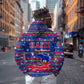 Haiti Christmas Hoodie Blue Red Xmas Santa Snowflake and Map - African Pride